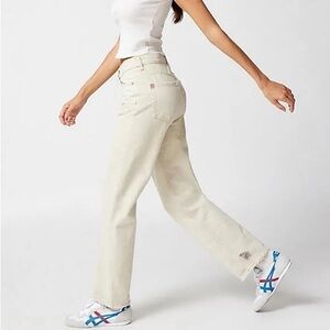 BDG Ivory Denim High-Rise Baggy Distressed Jeans